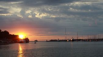 romantic sunset in Zadar, Croatia