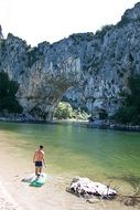 stone gorge on the river in Ardeche