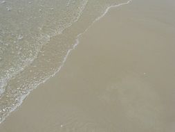 Small waves on the sand beach