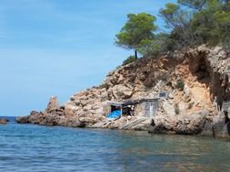 boat pier on the rocky coast