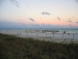 evening sky over miami beach