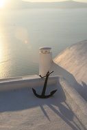 anchor on the seafront on the island of santorini