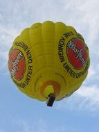 yellow big hotair balloon