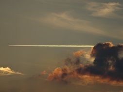 plane trail in the sky