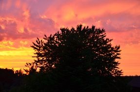 cherry color sunset afterglow