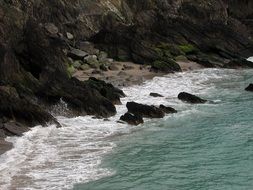 rocky coast and blue sea