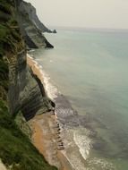 panoramic view of the rocky coast on corfu island
