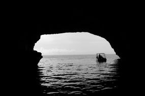 large cave on the ocean