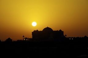 building silhouette on sunset background