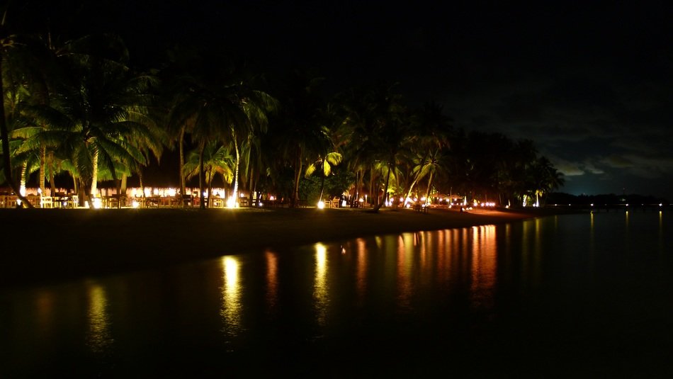 night shot of the beach