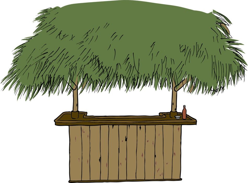 snack hut at beach vector drawing