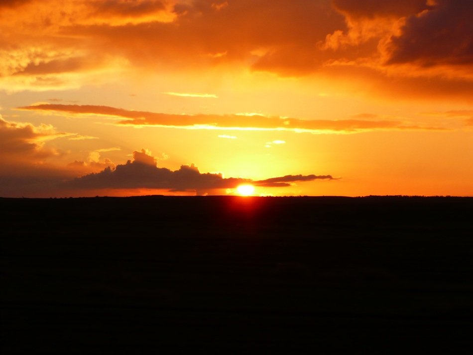 sunset on the black horizon