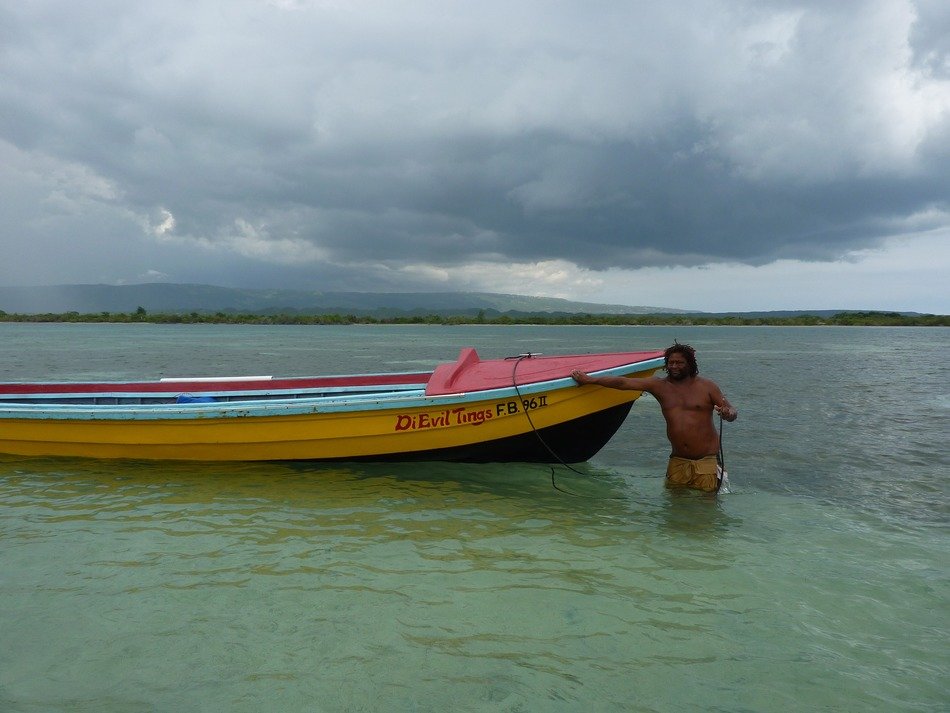 boat off the coast of jamaica