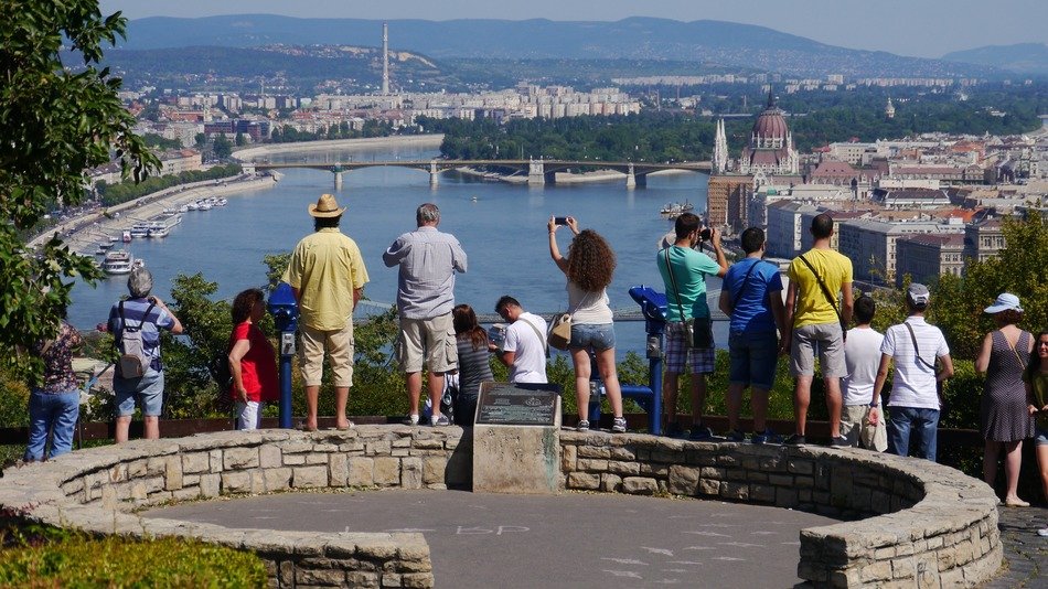 tourists in Budapest