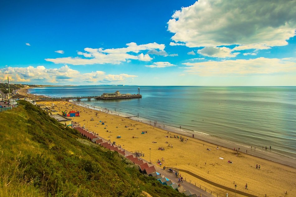 Panorama of the coast near bournemouth free image download