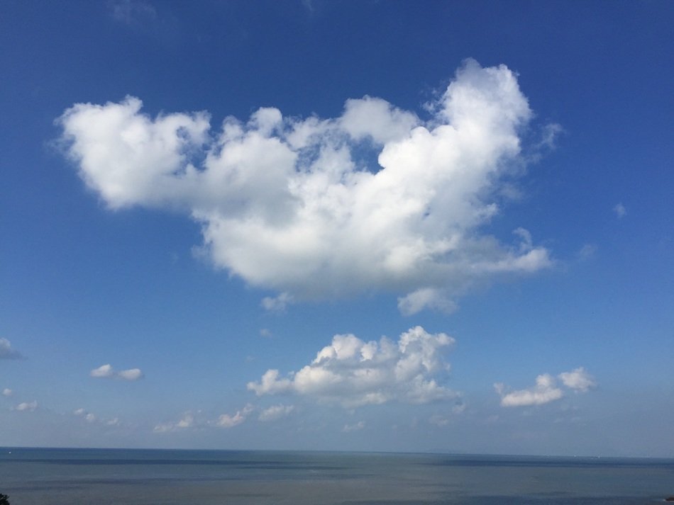 clouds on a sunny day over the ocean