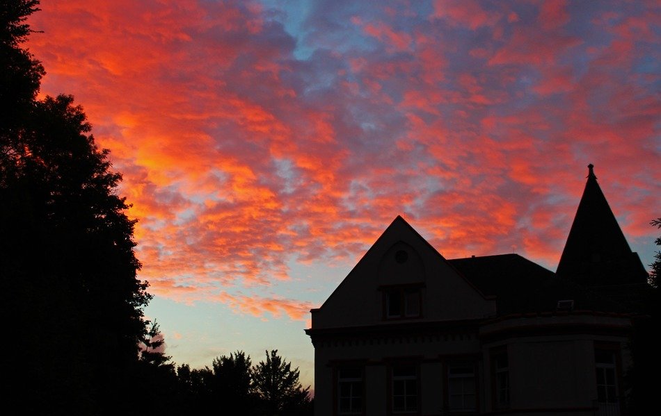 sunset afterglow in the evening sky