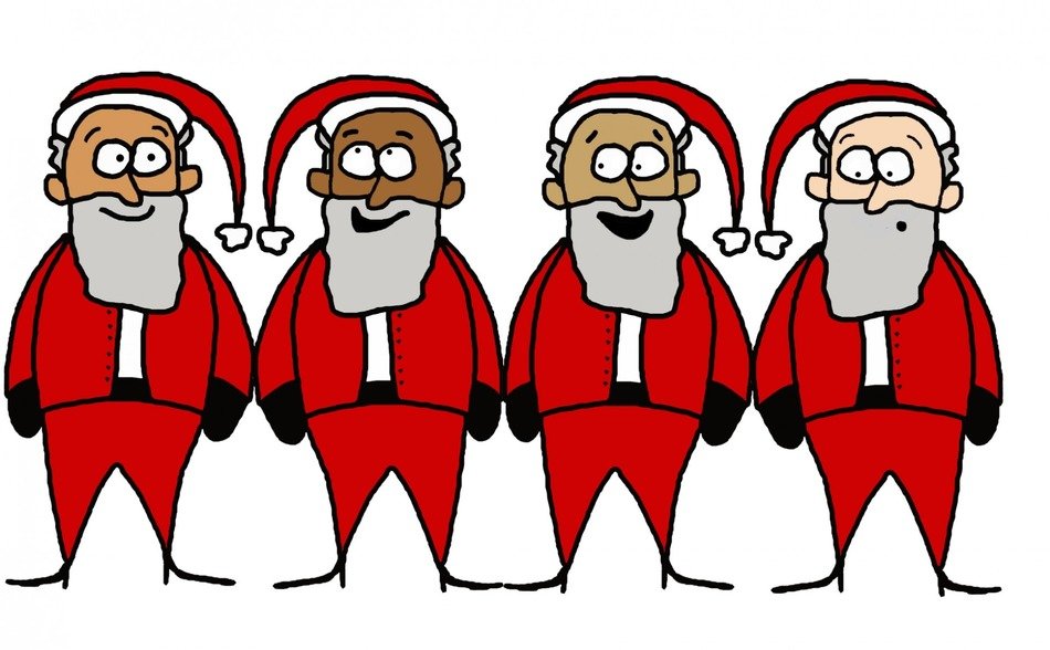 Cartoon jolly Santas