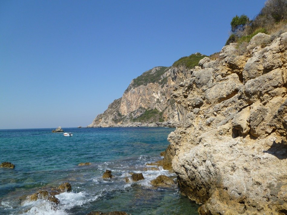 rocky beach of Corfu