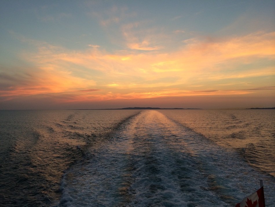 Landscape Picture of ocean at the sunset