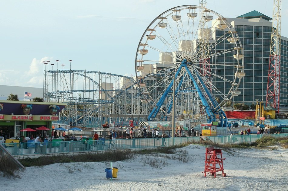 landscape of the amusement park on a daytona beach