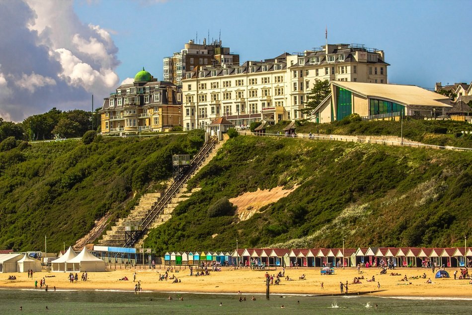 Bournemouth beach in England