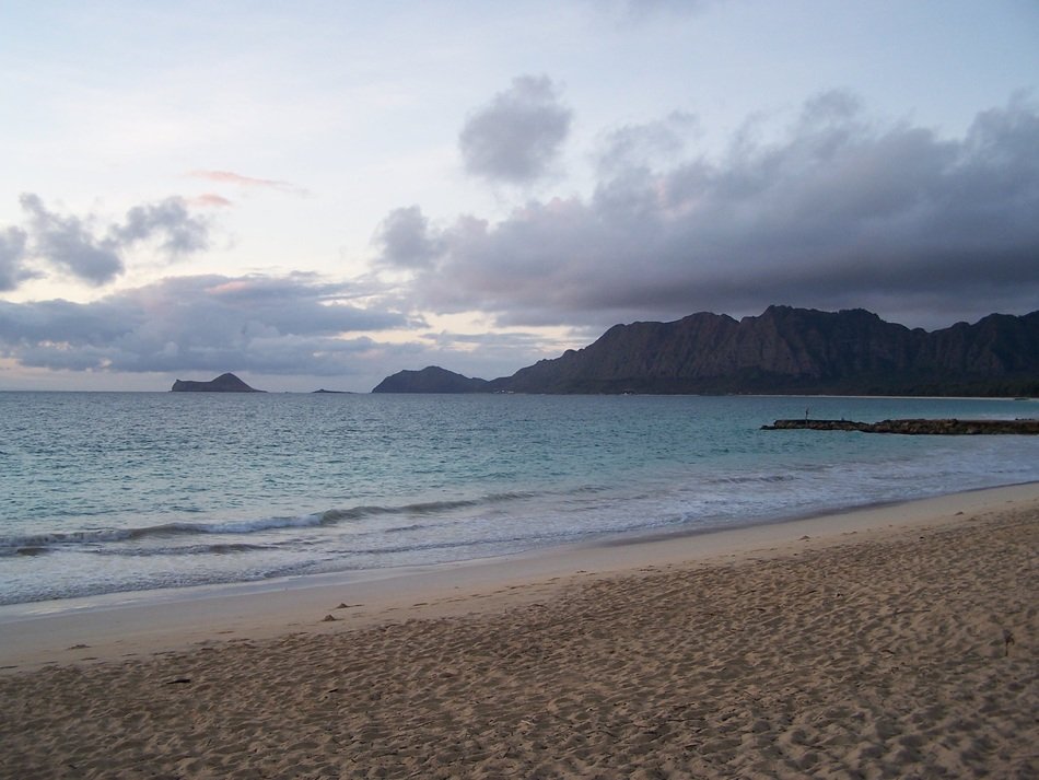 sandy beach in hawaii in the morning