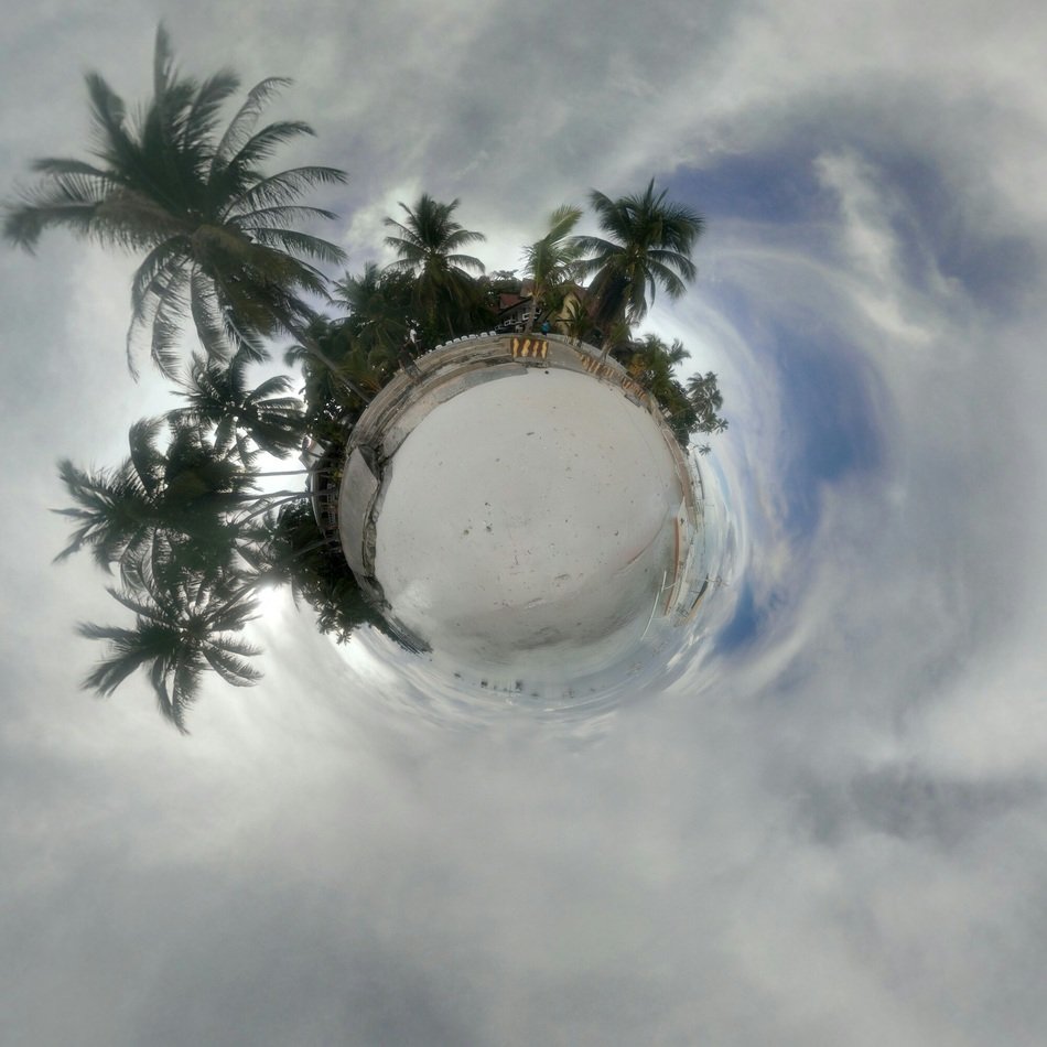 fisheye view of island