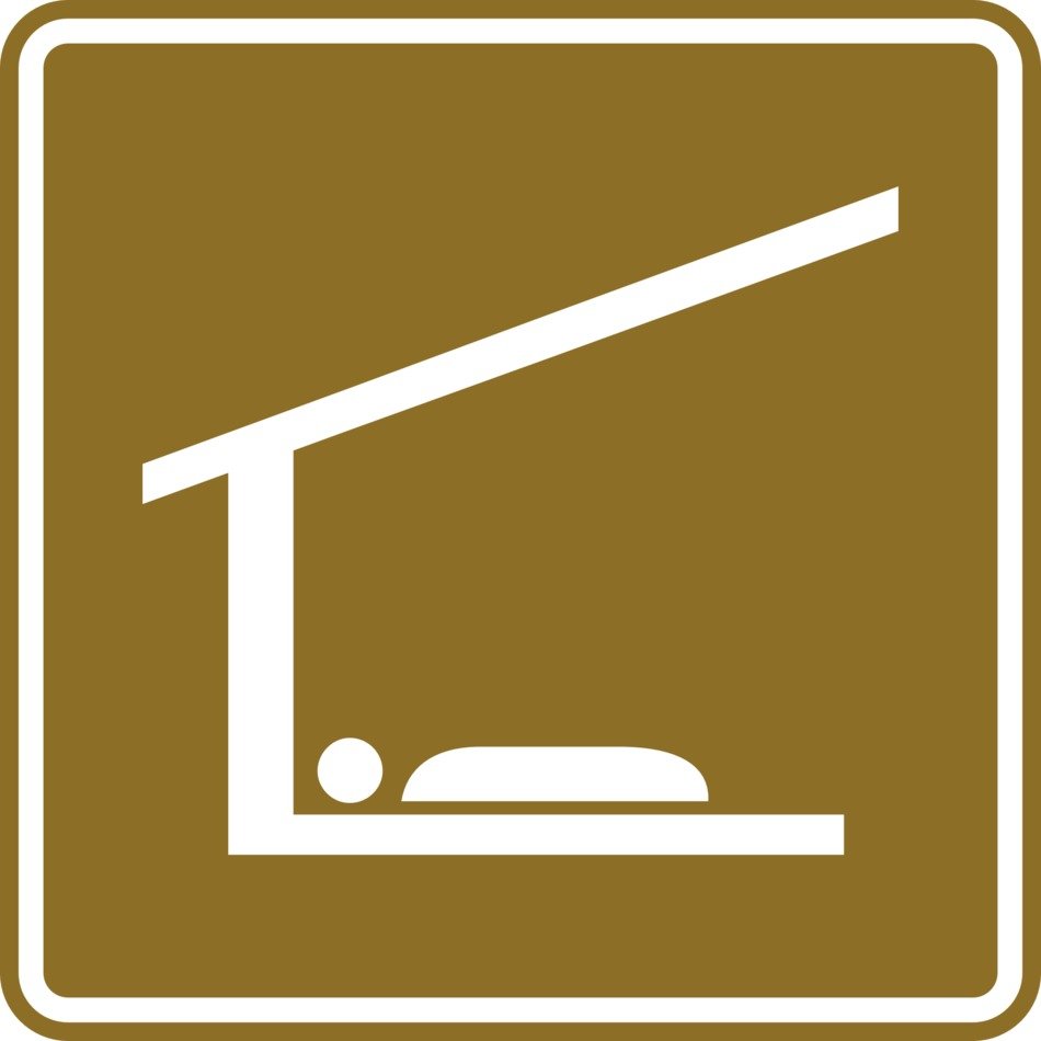 gray icon of a leisure for tourists