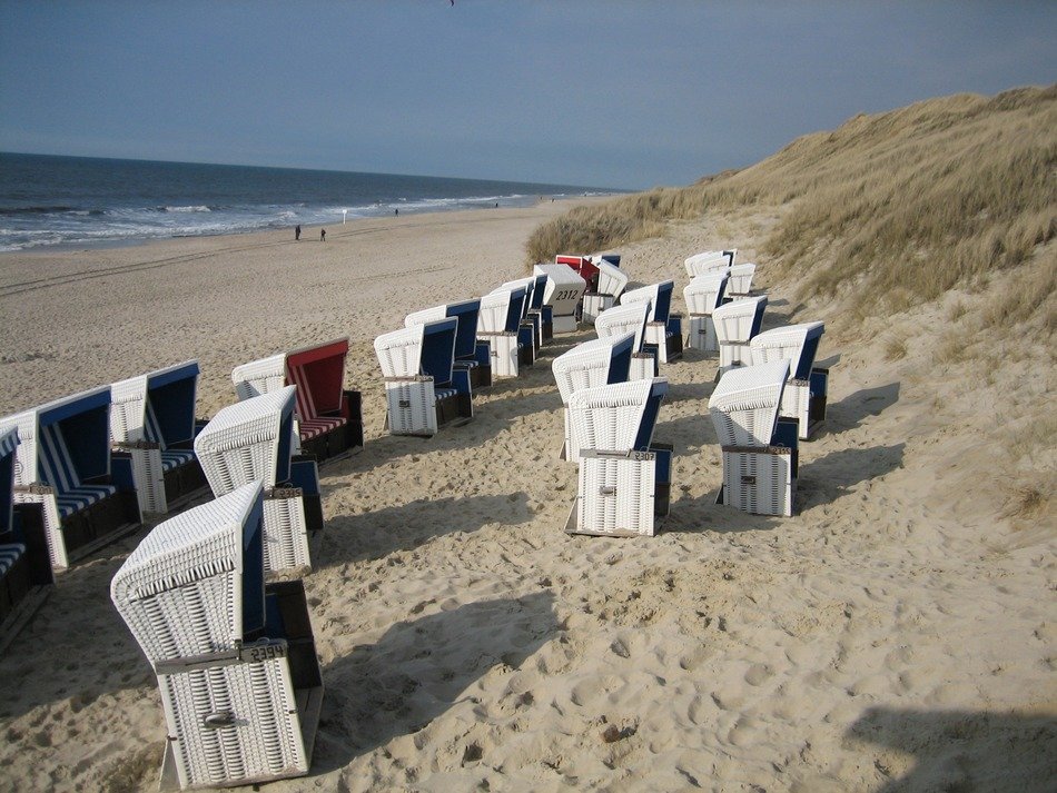 beach chairs on the coast in Sylt