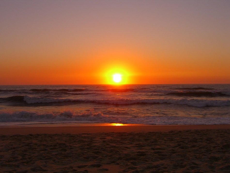 Sunset on the coast in portugal