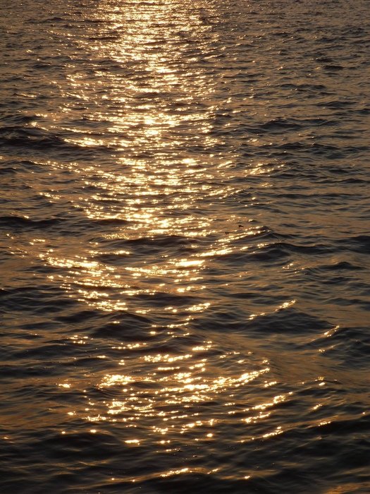 sunset trail on the water