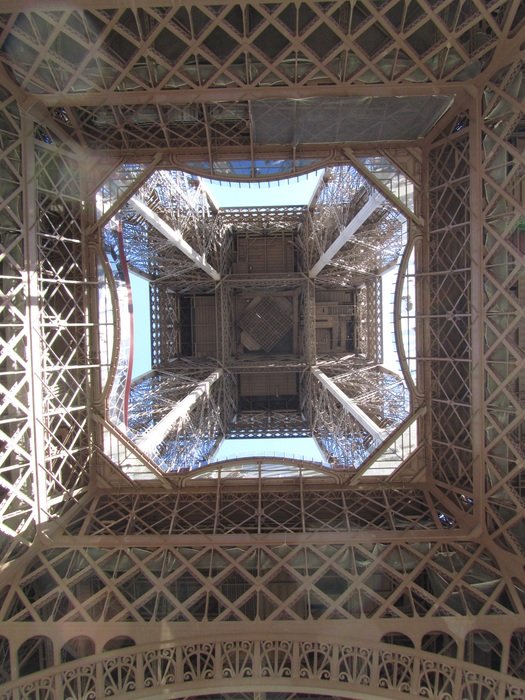 view in the middle of the eiffel tower
