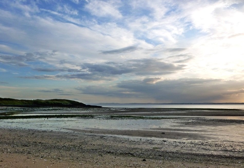 beautiful sunset on the shoreline