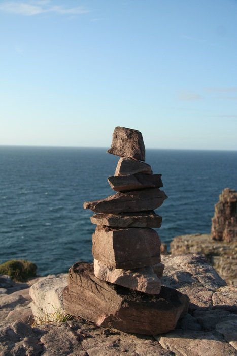 pile of stones on the coast