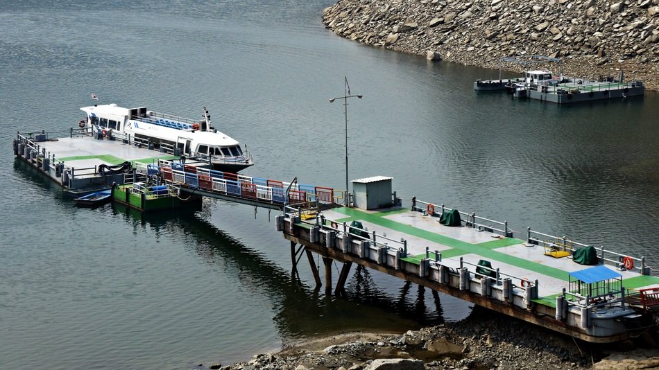 Panorama of the pier to the lake Chungju