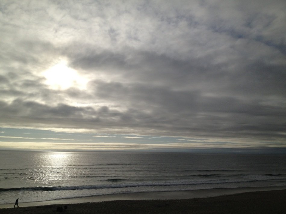 beautiful sunset over the ocean beach