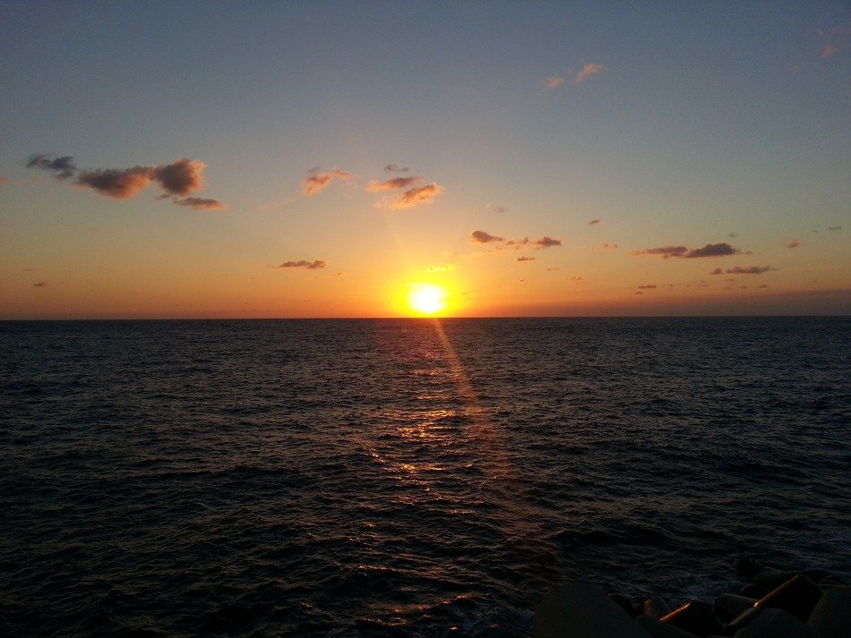 sunset on the sea
