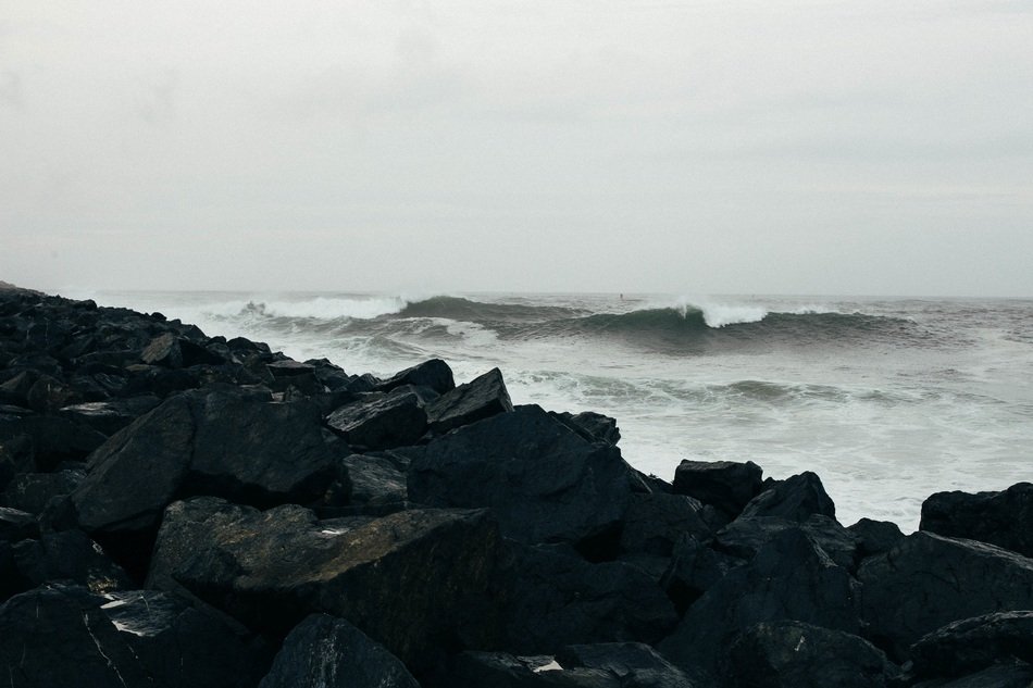 black rocks