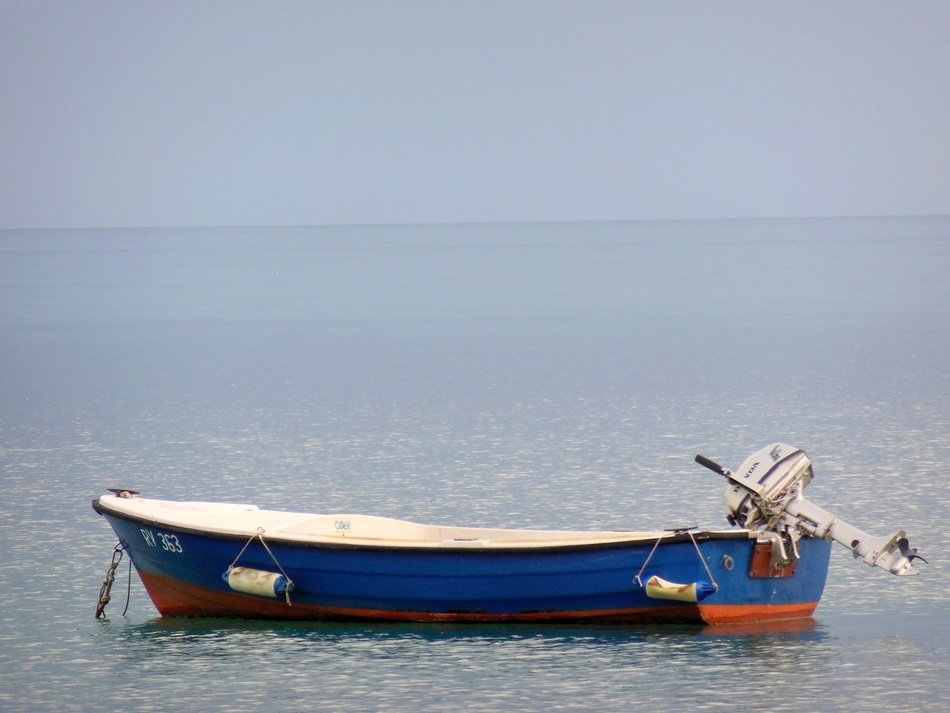 motor boat on a calm sea in croatia