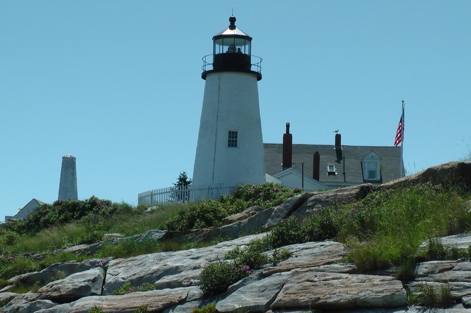 scenic marine lighthouse on the rock