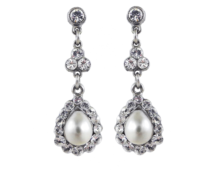 Delicate Pearl And Crystal Earrings By Regina B Little Bridal free ...