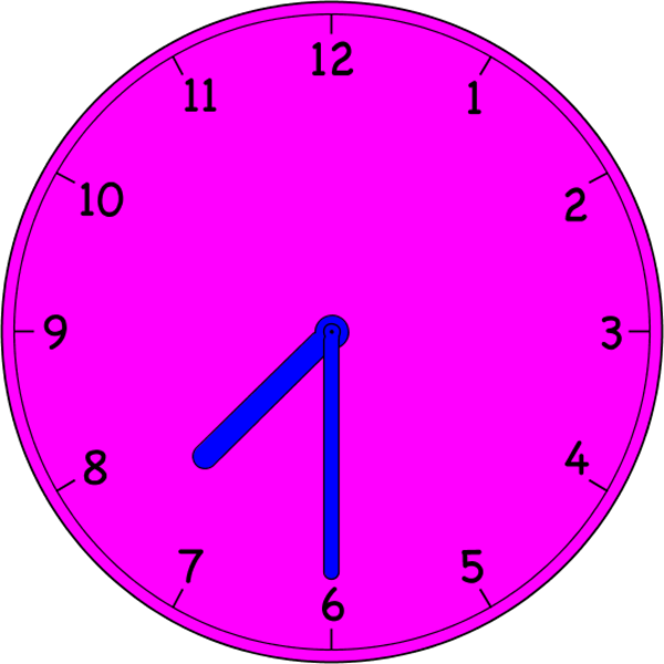 Clock analog seven thirty vector clipart free image download
