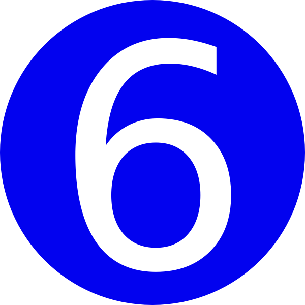 Blue Number 6 drawing free image download