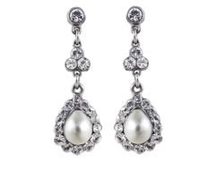 Delicate Pearl And Crystal Earrings By Regina B Little Bridal