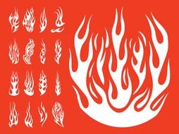 fire flame on an orange background