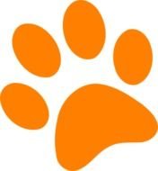 Yellow Dog Paw Print