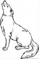 painted howling wolf