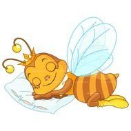 bee sleeping on a pillow
