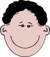 face with black hair as a graphic image